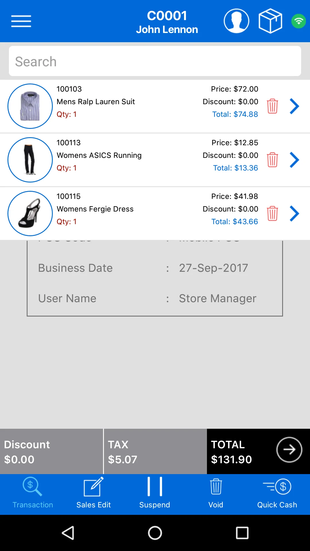 iVend POS screenshot